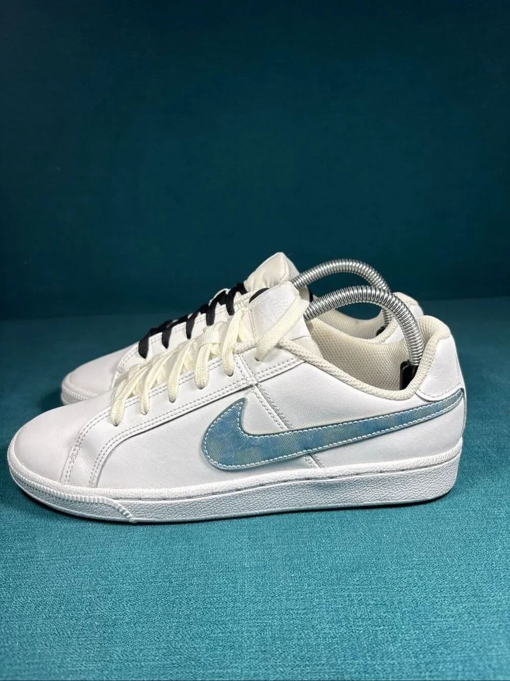 Nike Court Royale Youth 7Y Womens 8.5 White Blue Denim Swoosh Sneakers 833654-10